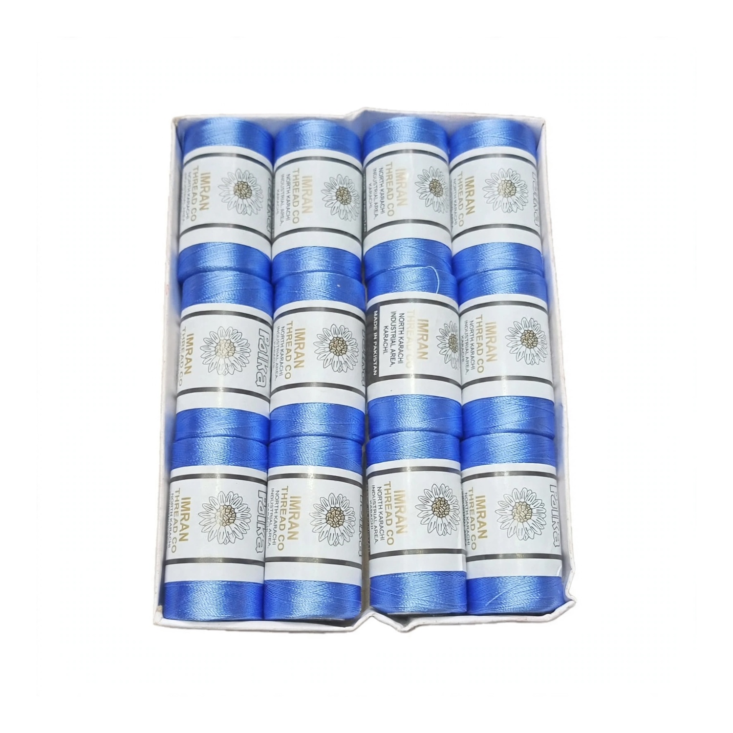 Polka Chikan Art Silk Embroidery Thread – Royal Blue | Guaranteed Best Colour | Box of 12 Spools - Image 2