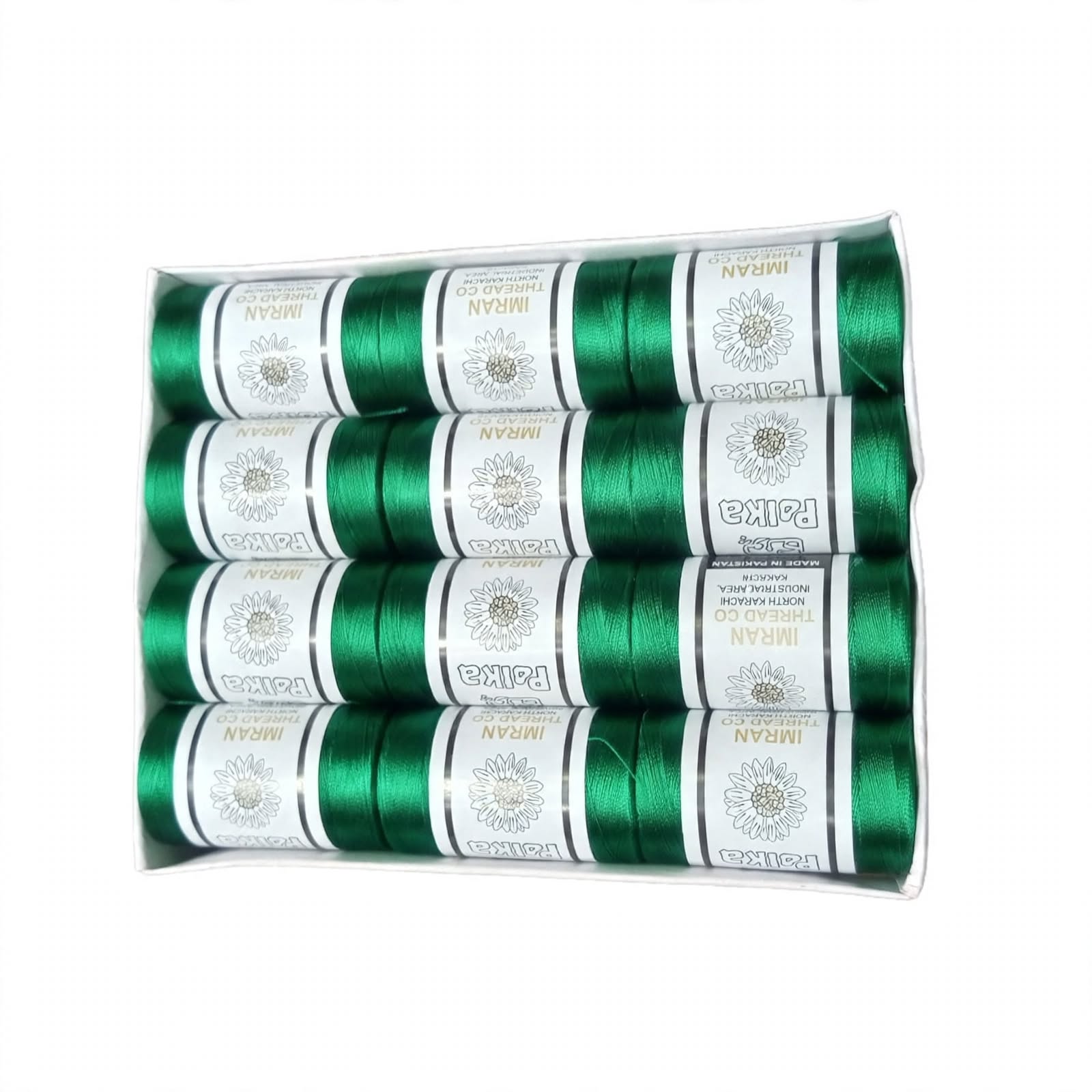 Polka Chikan Art Silk Embroidery Thread – Dark Green | Guaranteed Best Colour | Box of 12 Spools - Image 3
