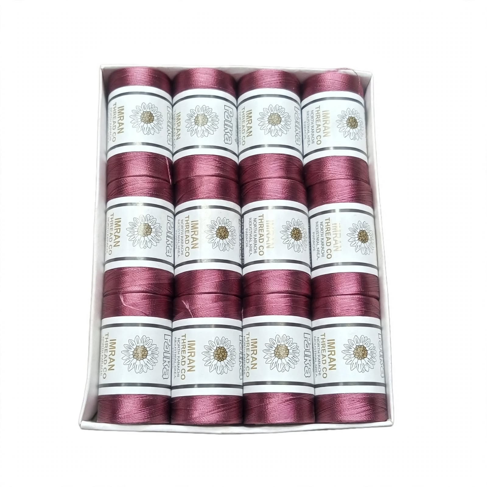 Polka Chikan Art Silk Embroidery Thread – Wine Red | Guaranteed Best Colour | Box of 12 Spools - Image 2